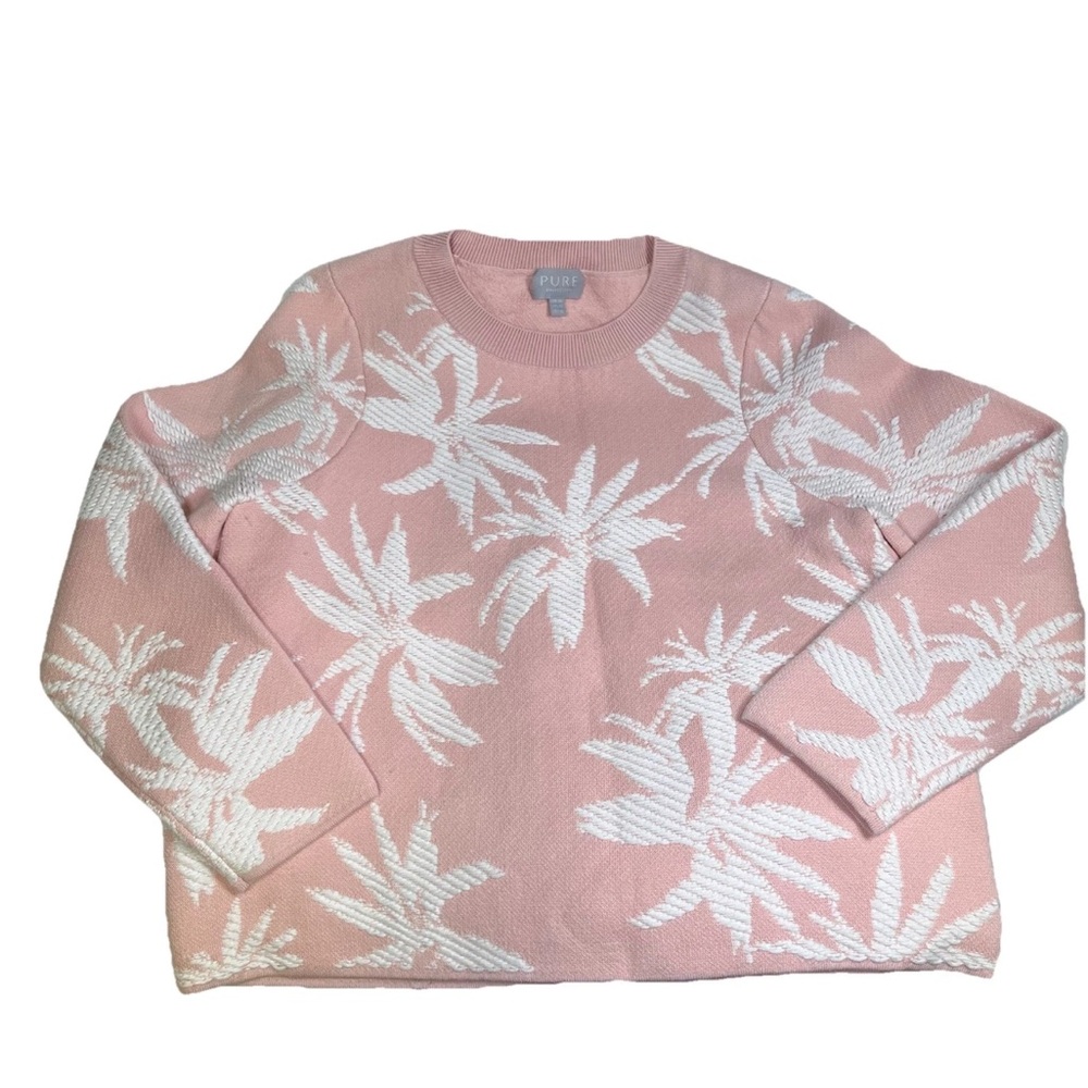 Pure Collection Knitted Palm Jacquard Sweater Women’s‎ Size 12 Pink